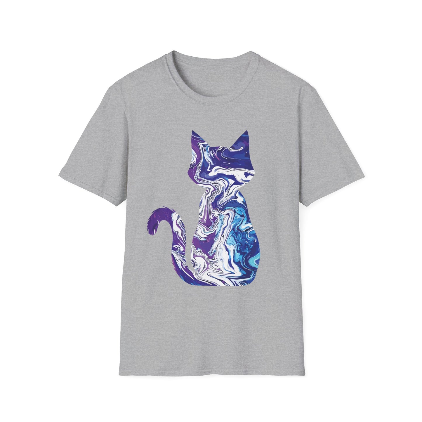 Oceanic Waves: Unisex Cat Softstyle T-Shirt