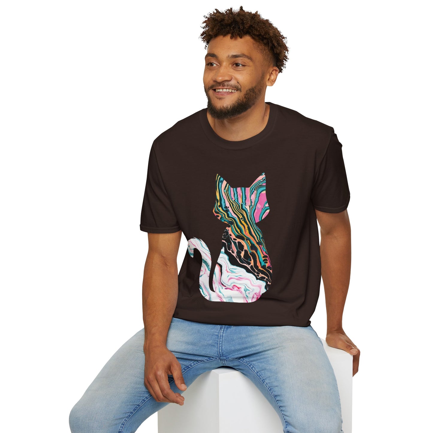 Two-Faced: Unisex Cat Softstyle T-Shirt
