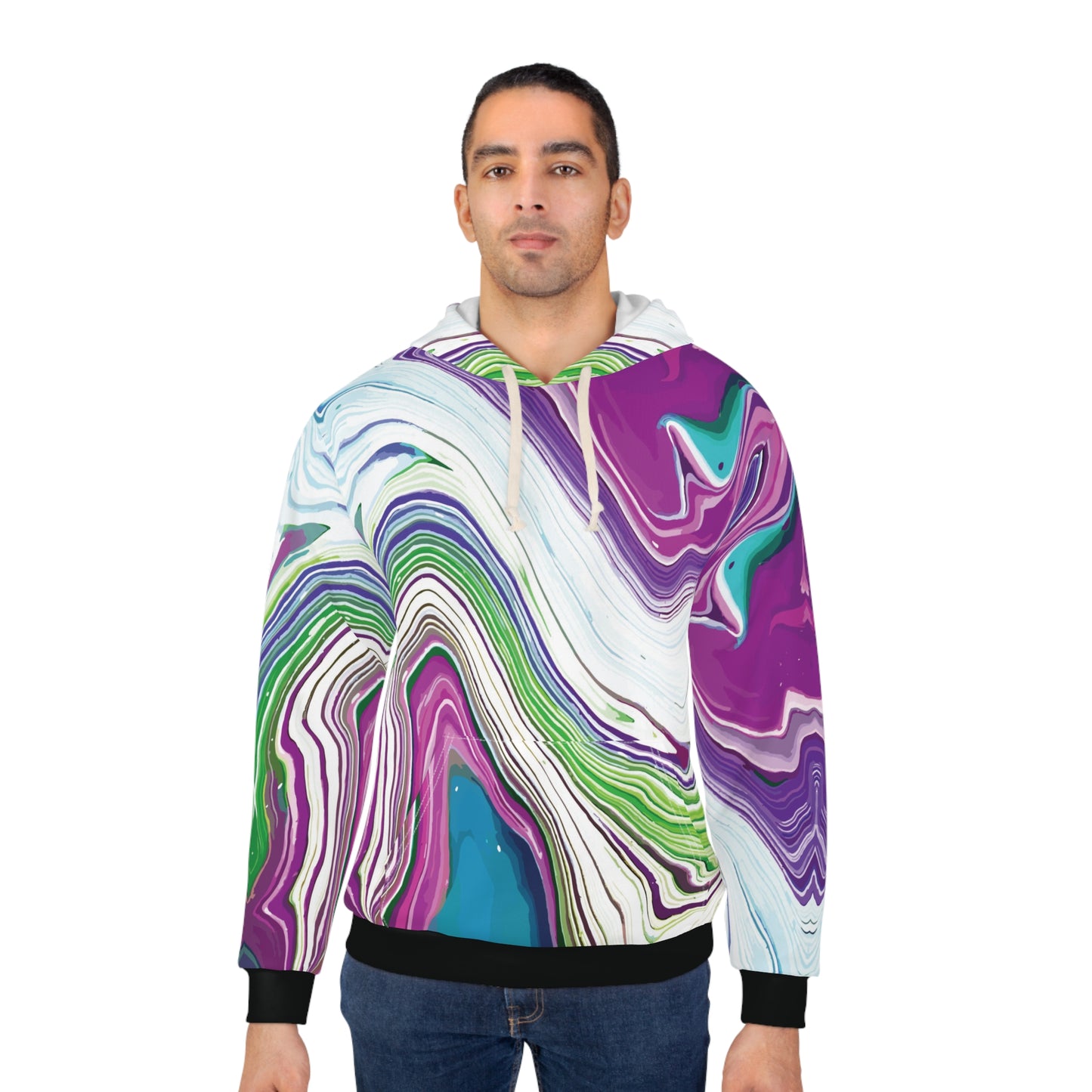 Northern Lights: All-Over Print Unisex Pullover Hoodie