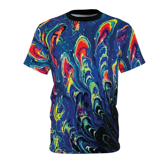 Peacock Midnight: All-Over Print Unisex Tee