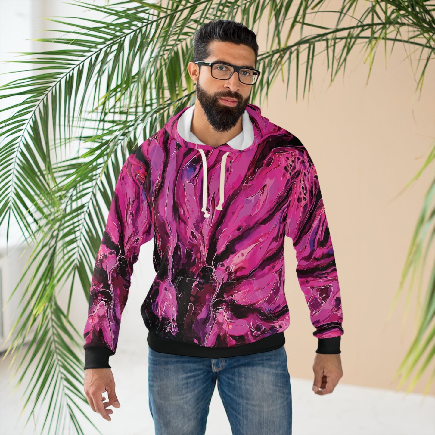 Floral Flare: All-Over Print Unisex Pullover Hoodie