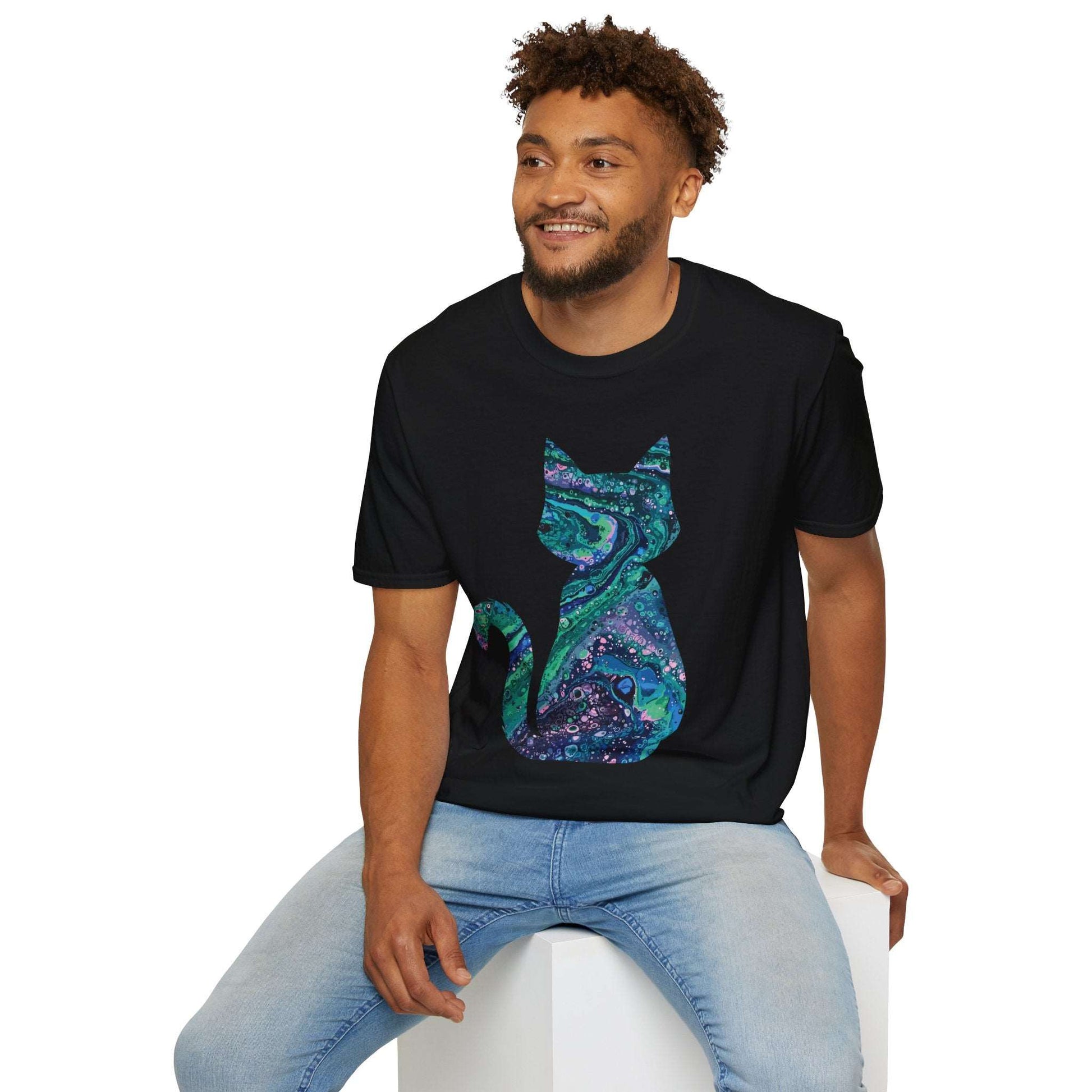 Chemical Confluence: Unisex Cat Softstyle T-Shirt
